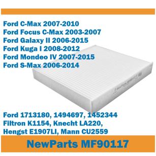 NewParts Filtr kabinowy Ford C-Max Kuga Mondeo S-Max zamiennik Filtron K1154 MF90117