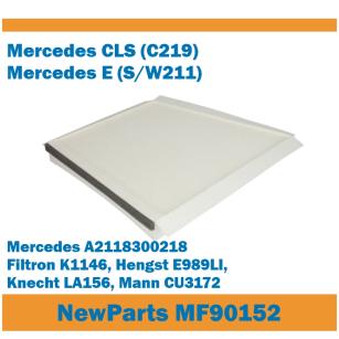 NewParts Filtr kabinowy Mercedes E (W211) zamiennik Filtron K1146 MF90152