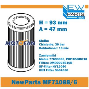 NewParts Filtr hydrauliczny zamiennik DMD0005B10B SH84036 HY15060 MF71088/6