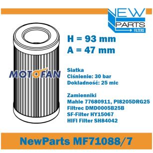 NewParts Filtr hydrauliczny zamiennik DMD0005B25B HY15067 SH84042 MF71088/7