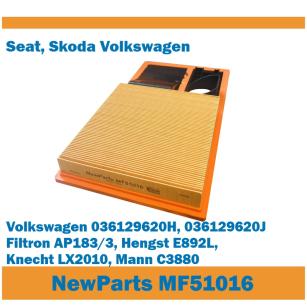NewParts Filtr powietrza Seat Skoda Volkswagen zamiennik Filtron AP183/3 MF51016