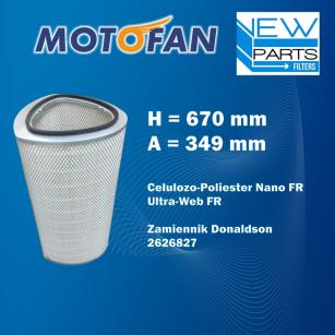NewParts Patronowy filtr powietrza zamiennik 2626827 Donaldson Torit Downflo Evolution DFE MF50185
