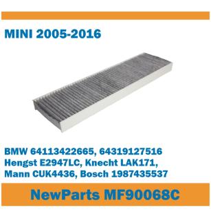 NewParts Filtr kabinowy z węglem Mini 2005-2016 zamiennik Filtron K1239A MF90068C