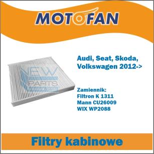 NewParts Filtr kabinowy Audi Cupra Seat Skoda Volkswagen zamiennik Filtron K1311 MF90035